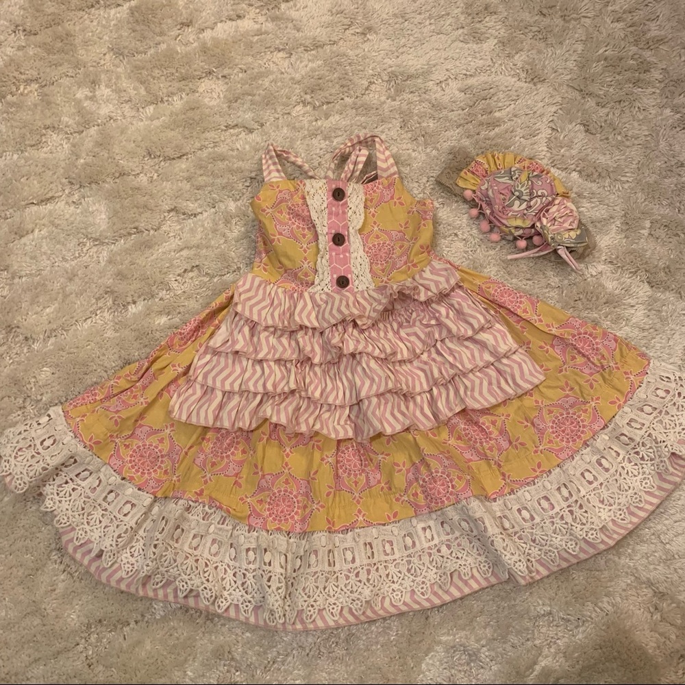 Mustard Pie Ruffle Dress & Matching Headband